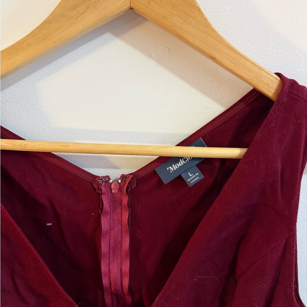 Modcloth Deep Red Backless Dress - Picture 3 of 5